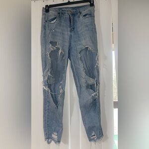 Distressed Blue Jeans